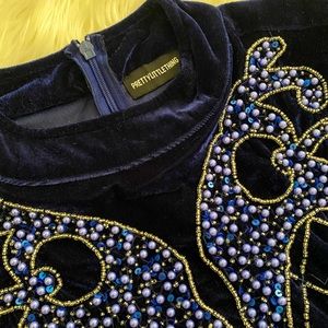Blue velvet dress Embellished